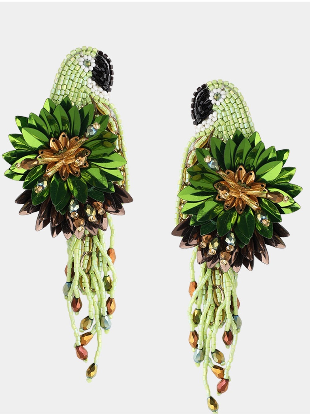 OLIVIA DAR Parrot Earrings - Green